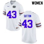 Women's Florida Gators #43 Nicolas Sutton NCAA Nike White Authentic Stitched College Football Jersey ROL3762YU